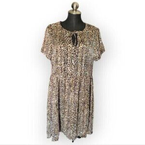 KAFFE Leopard Print Chiffon Dress NWT Sz XL
